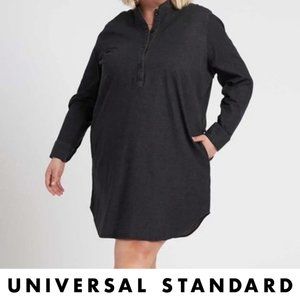 Hannah Denim Shirt Dress in Black (L)